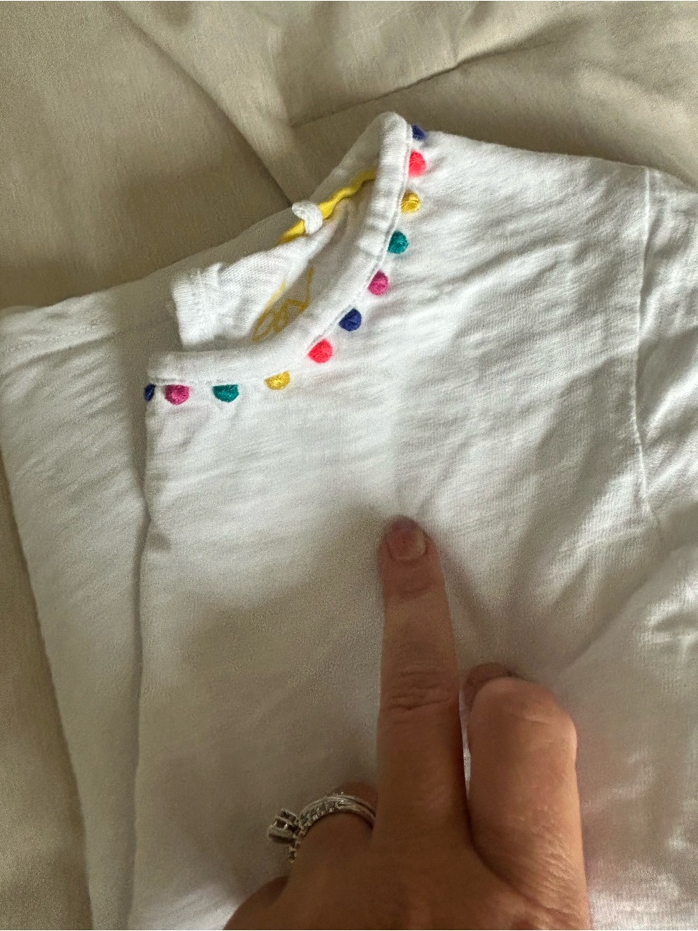 Mini Boden Multi-Color Tiered Ruffle Skirt - White Top Set - Picture 4 of 7